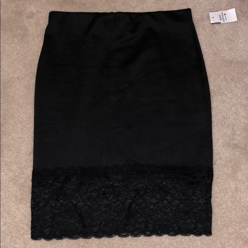 Black pencil skirt with lace